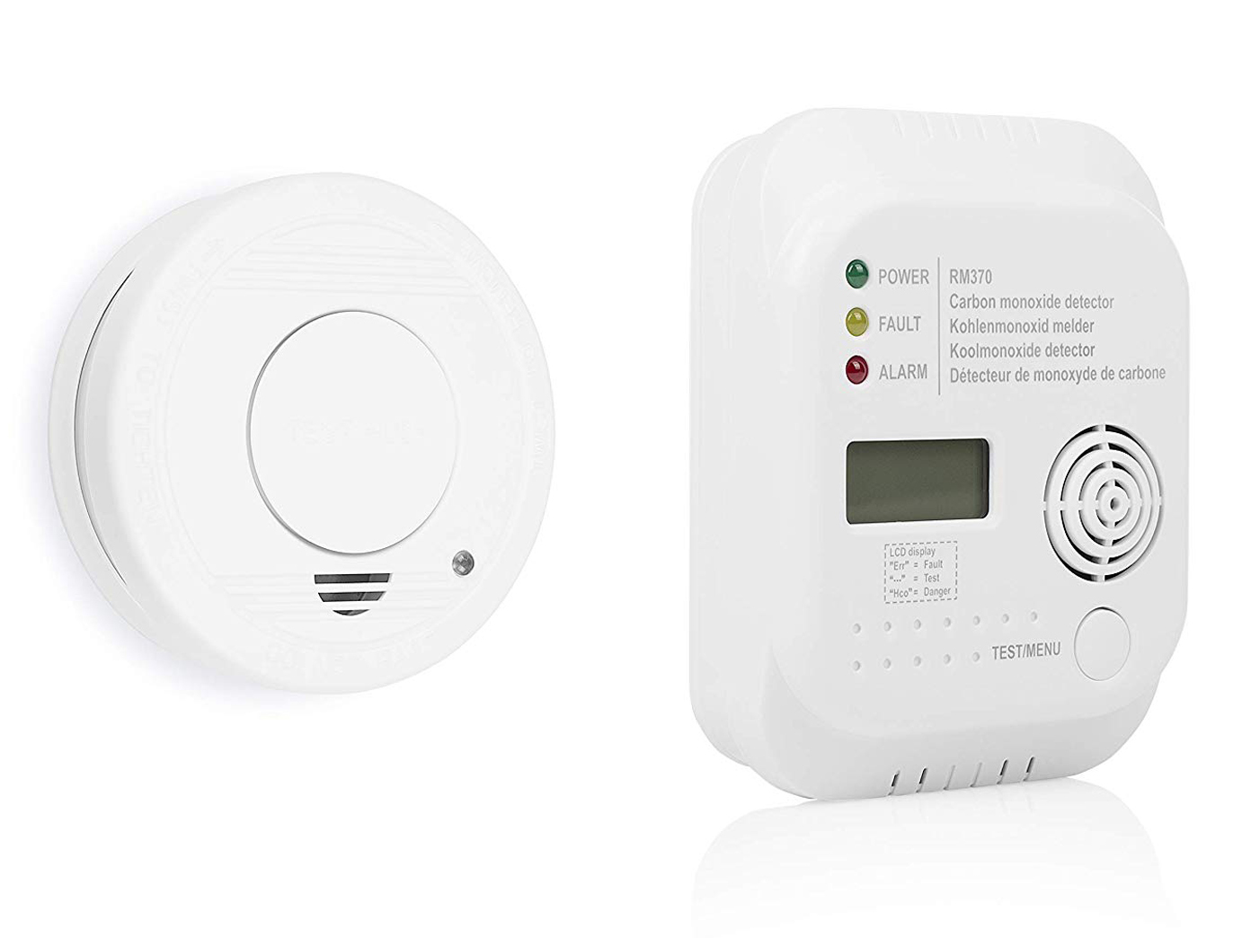 ALLARME ANTINCENDIO ALLARME ANTINCENDIO 4er Set Rilevatore di fumo effetto legno con supporto magnetico Easy