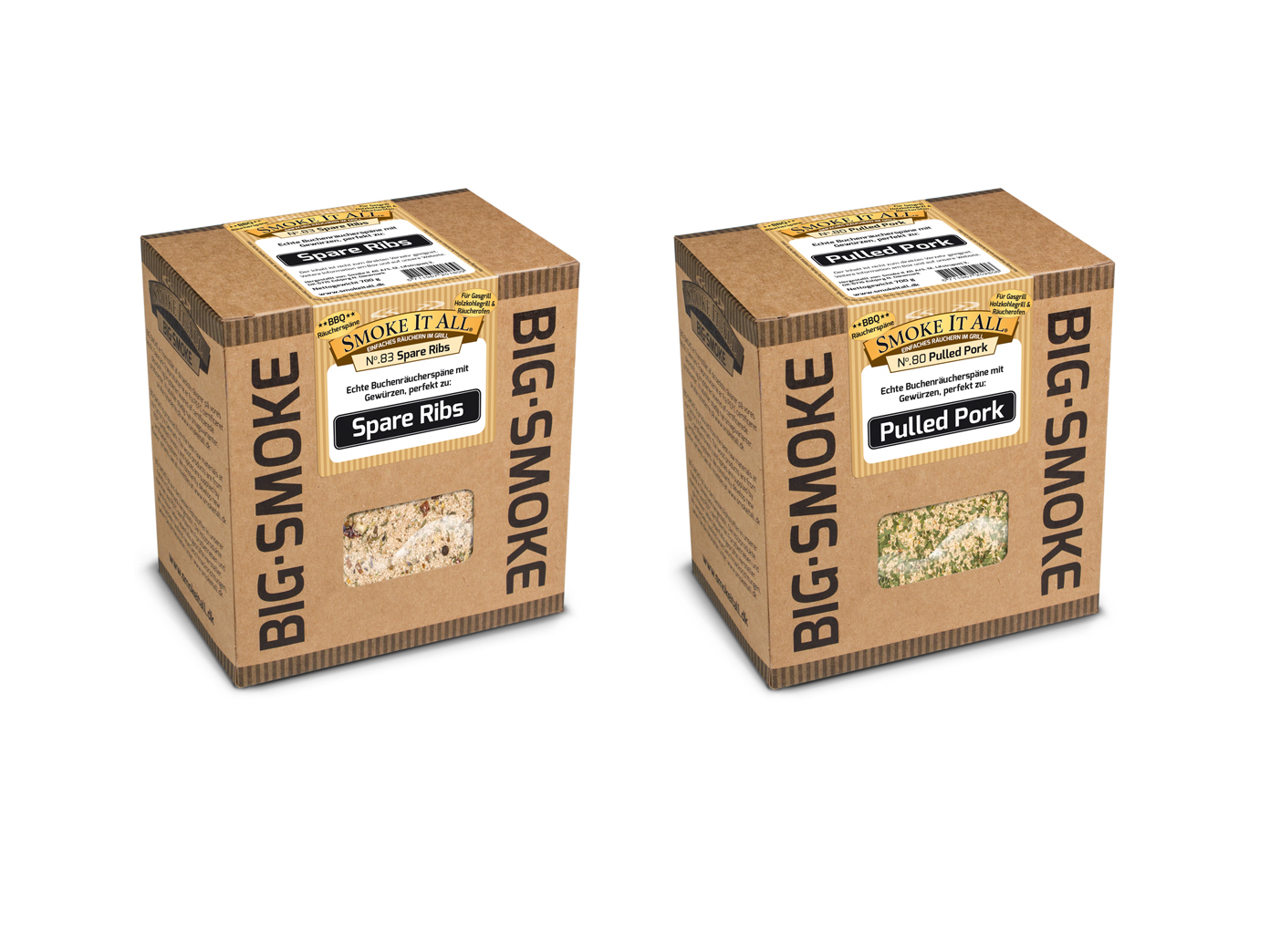 SMOKE IT ALL BBQ Pulled Pork /& Spare Rips Räuchermischung 2x800g