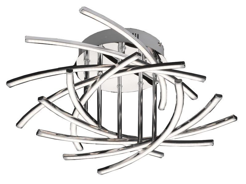 Dimmbare 10-flammige LED Deckenleuchte in Chrom Ø 55 cm Deckenlampen