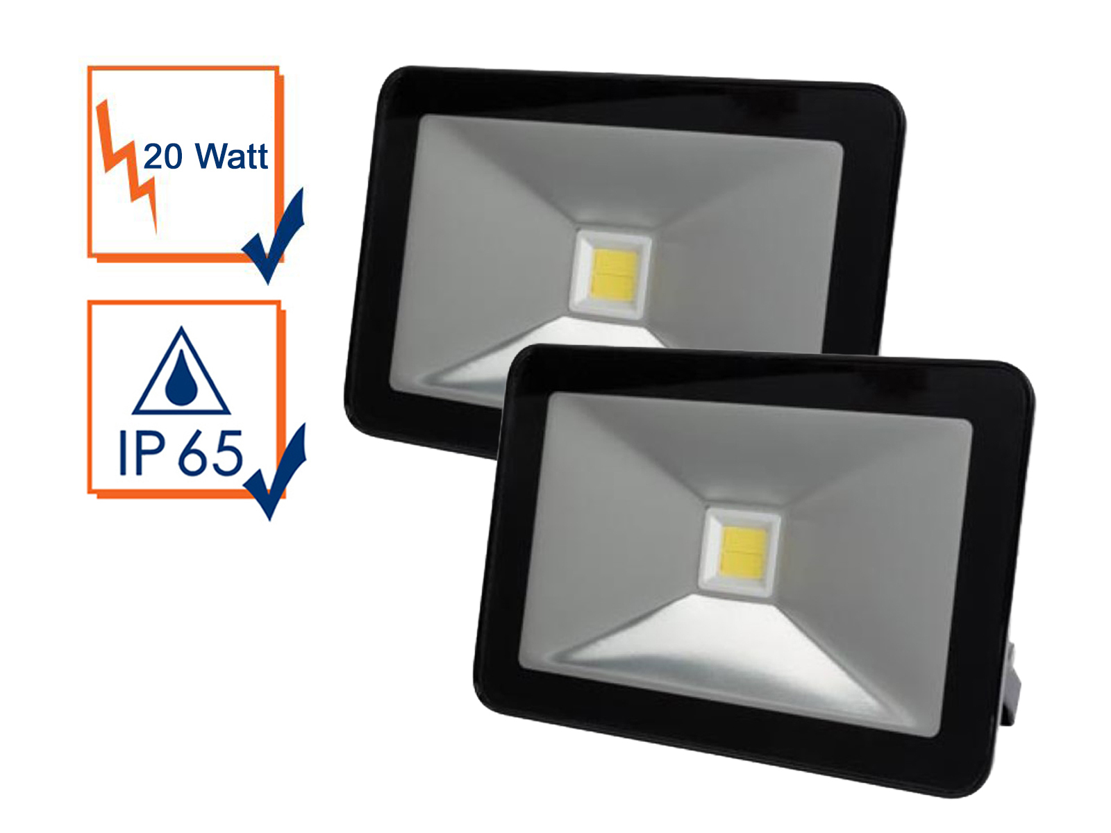 2 Pzi. 20w LED Proiettore di lavoro bianco caldo, Muro Riflettore Alluvione Luce portatile a 2 Pzi. 20w LED Proiettore di lavoro bianco caldo, Muro Riflettore Alluvione Luce portatile a
