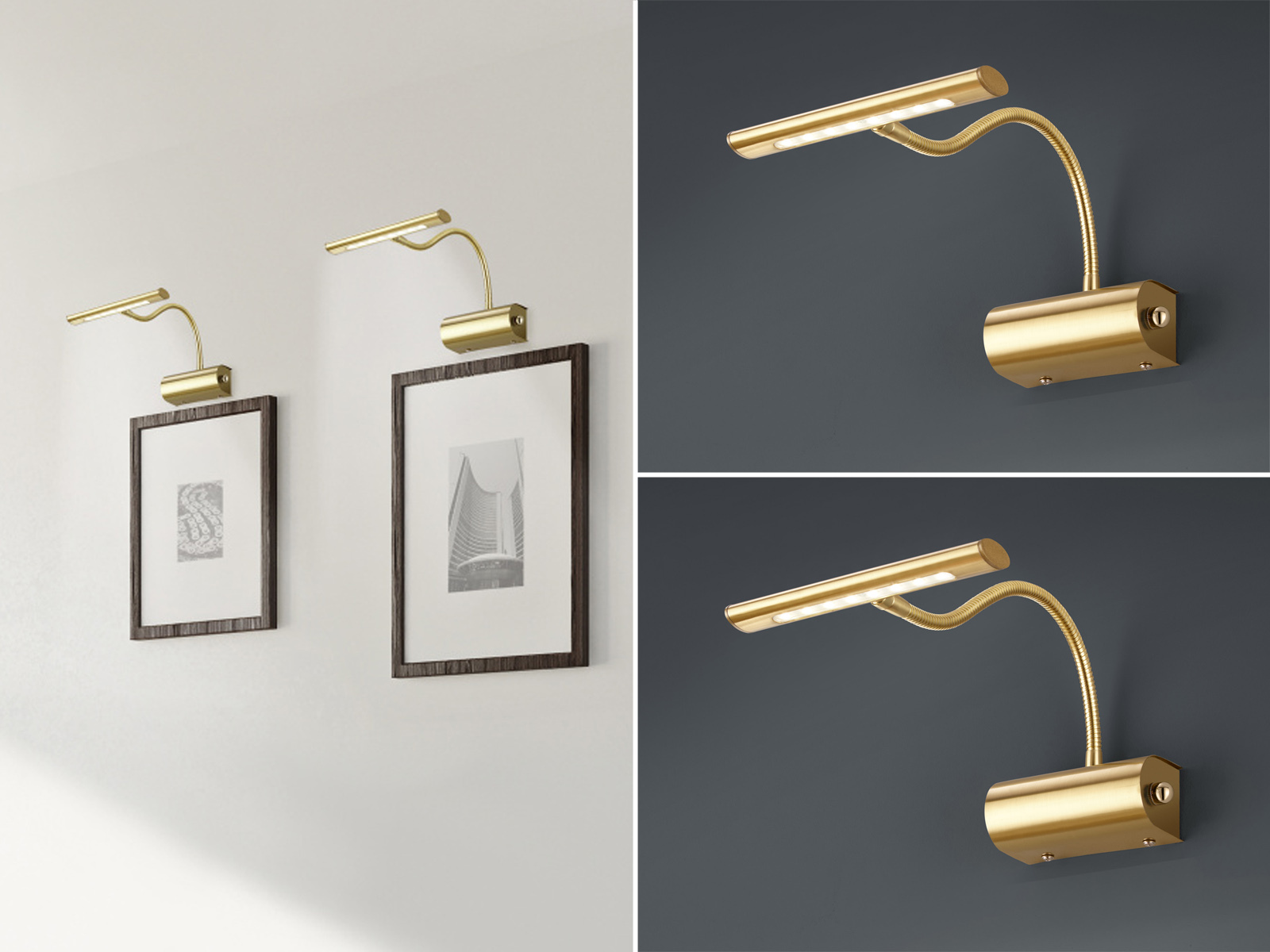 2 x DIMM bare Designer immagini LED Luci Luci Luci Con Flexarm in ottone Lampada da parete 754c31 2 x DIMM bare Designer immagini LED Luci Luci Luci Con Flexarm in ottone Lampada da parete 754c31