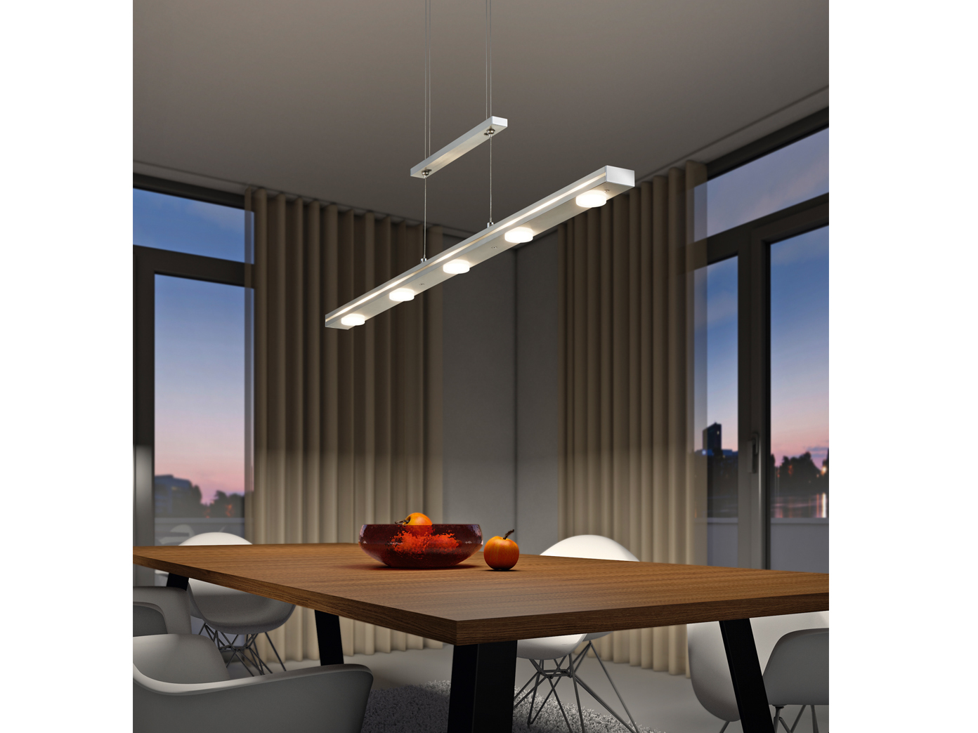 LED Pendel Decken Design Lampe Dielen Touch Dimmer Glas Hänge Leuchte Ess Zimmer