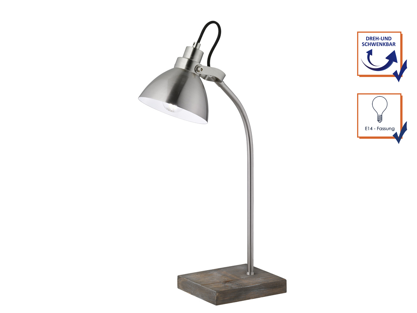 Legno Coloreeeati vintage Lampada Ufficio Ufficio Ufficio con 1 faretti nichel opaco ORIENTABILE IN METALLO 991c27 Legno Coloreeeati vintage Lampada Ufficio Ufficio Ufficio con 1 faretti nichel opaco ORIENTABILE IN METALLO 991c27