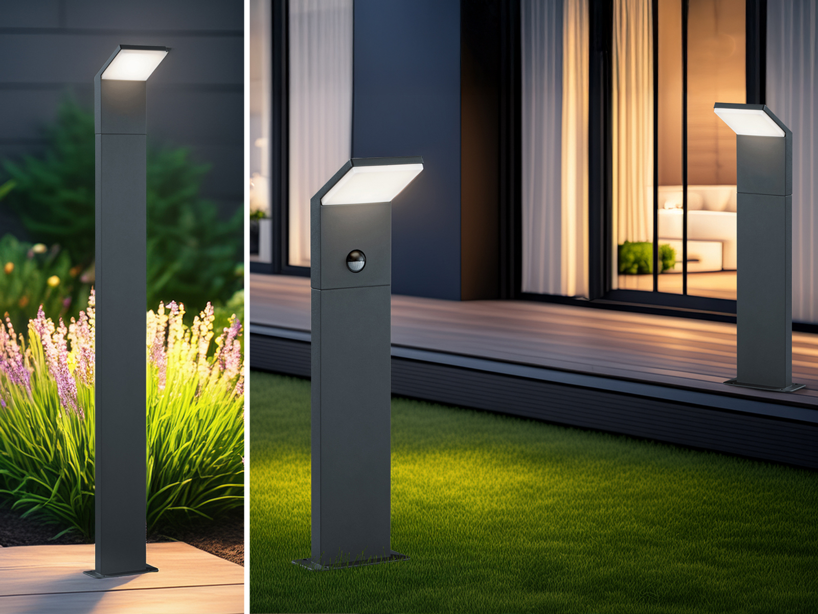 LED Außenbeleuchtung für Wege Außenleuchten stehend mit Sensor