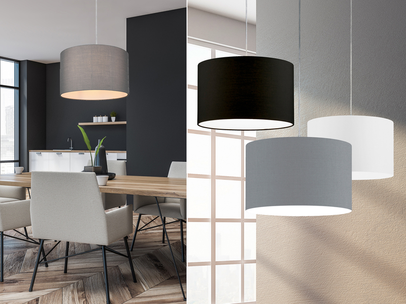 Design Pendellampen mit rundem Textilschirm Esszimmerleuchten für