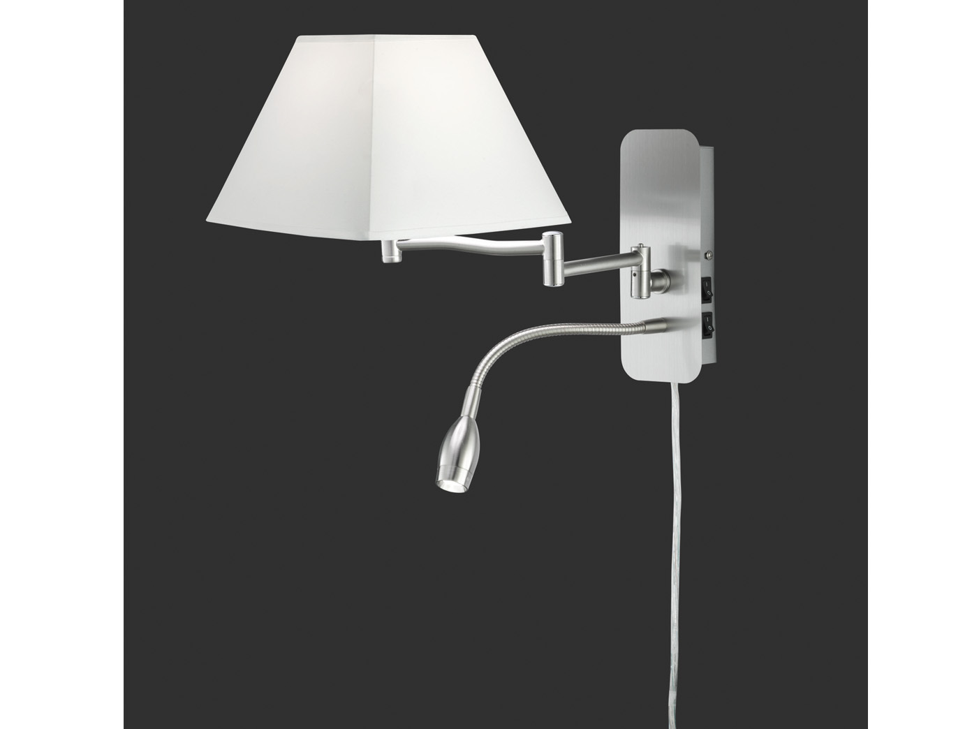 Eckige Wandlampen schwenkbar mit Leselicht Schalter und Kabel