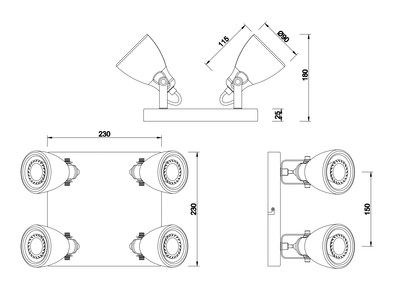 Ausgefallene Deckenlampen mehrflammig Industrie Look Esszimmerleuchten