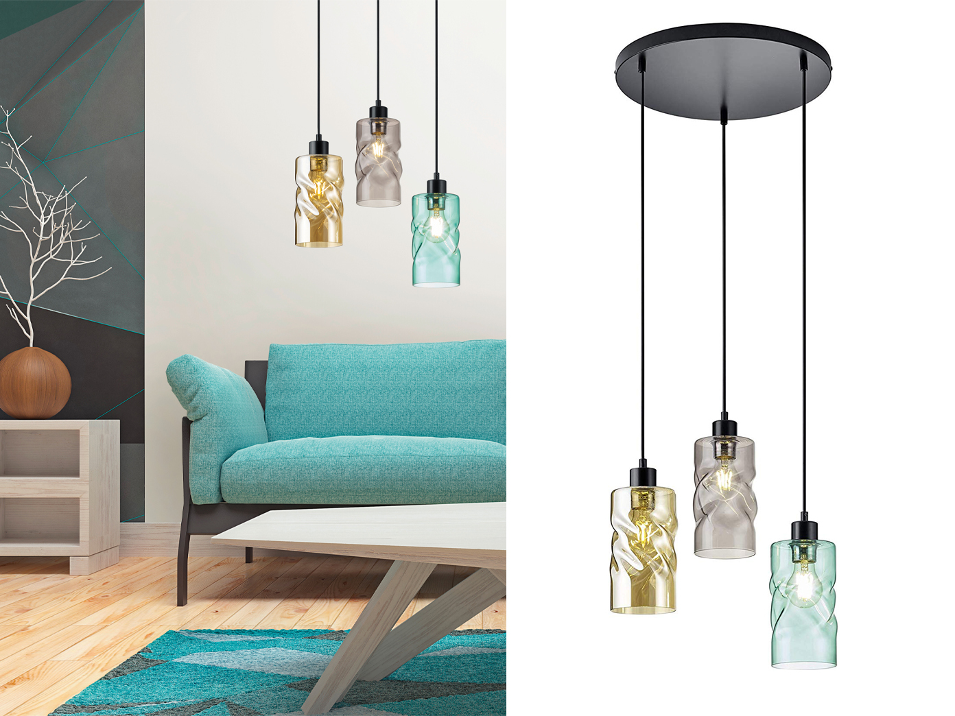 Moderne Deckenlampen hängend mit Lampenschirm aus