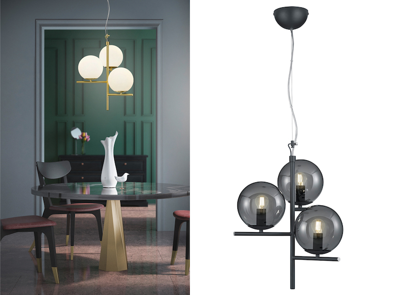 Puristische LED Kugellampen mit Glasschirmen - Pendellampen für über