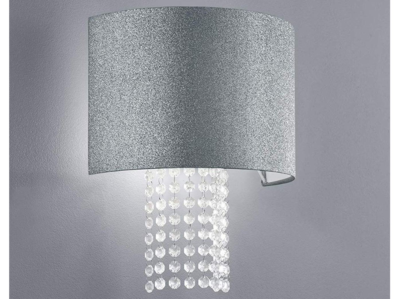 Lampen im Kronleuchter Stil mit Kristallbehang und Glitzer Stoff Lampenschirmen 
