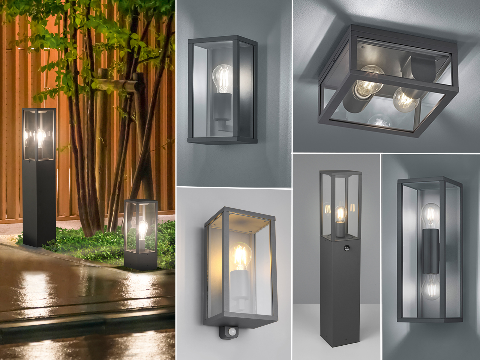 Außenbeleuchtung eckig Anthrazit Standleuchten Wandlampen Balkon für