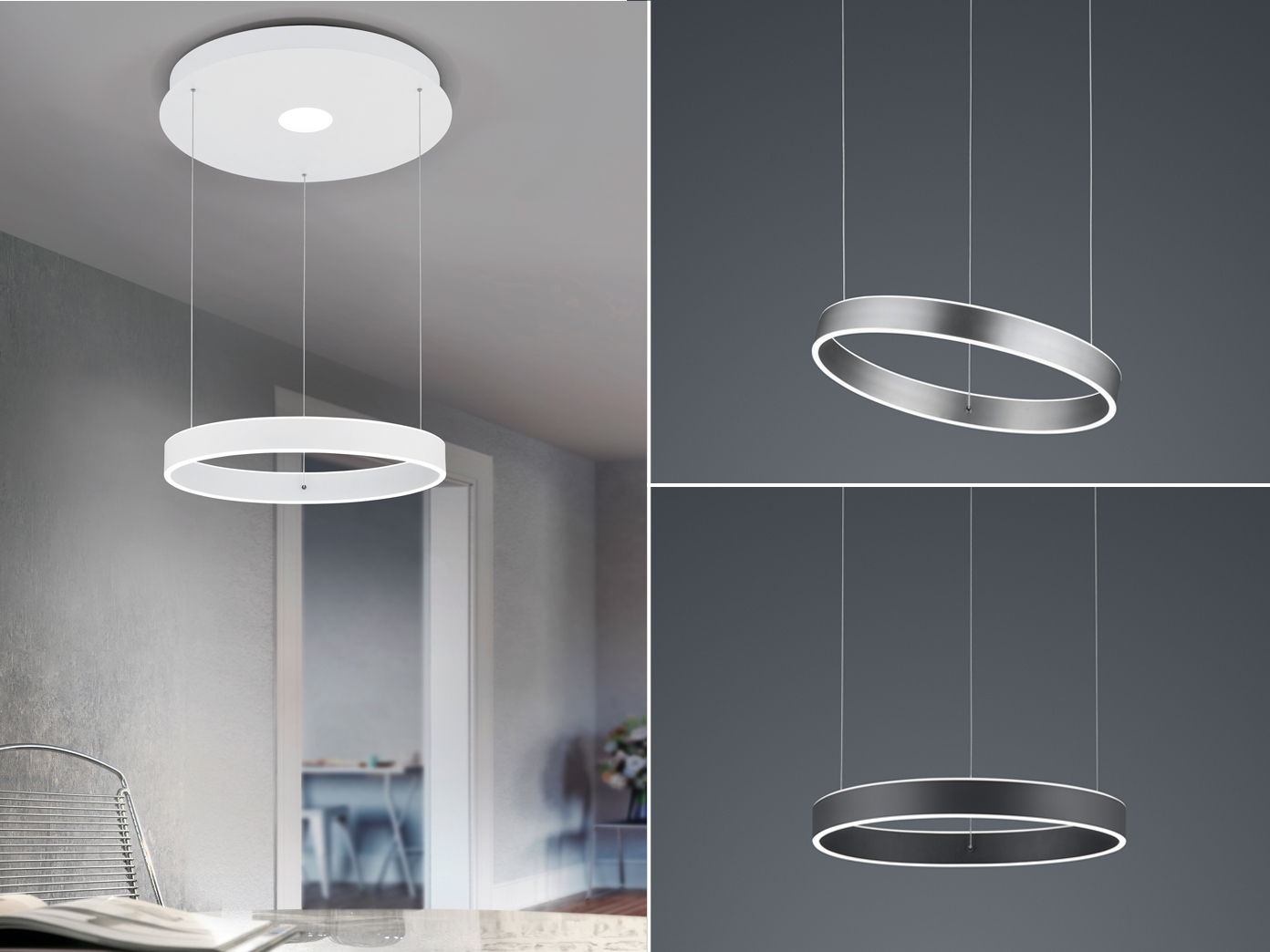 Runde LED Pendelleuchten dimmbare Galeriebeleuchtung Treppenhauslampen