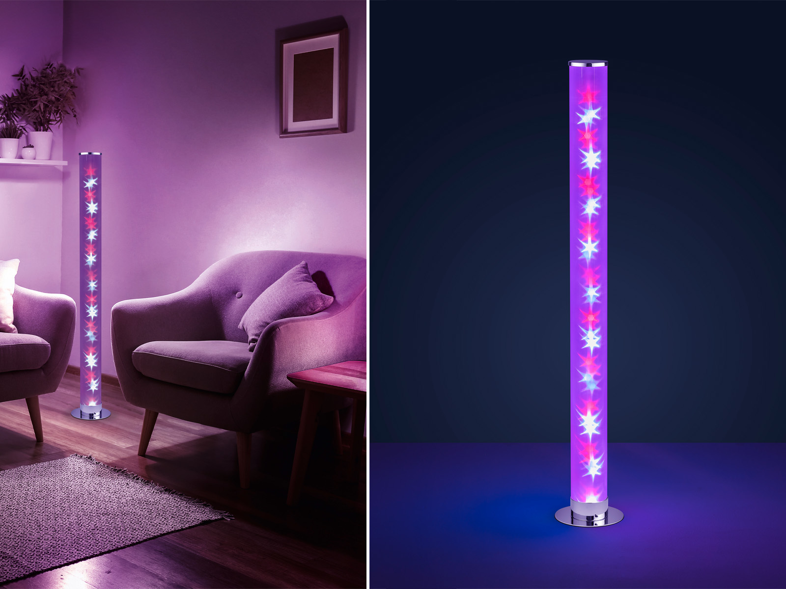 Coole LED Hologramm Jugendzimmer Stehlampen & Tischbeleuchtung mit  Fernbedienung