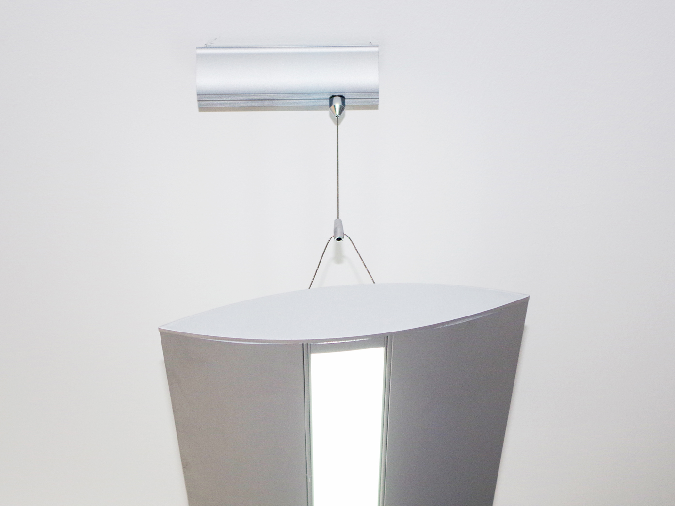 DESIGN Pendelleuchte eckig METALL OPTIK Halogen Deckenlampe lang