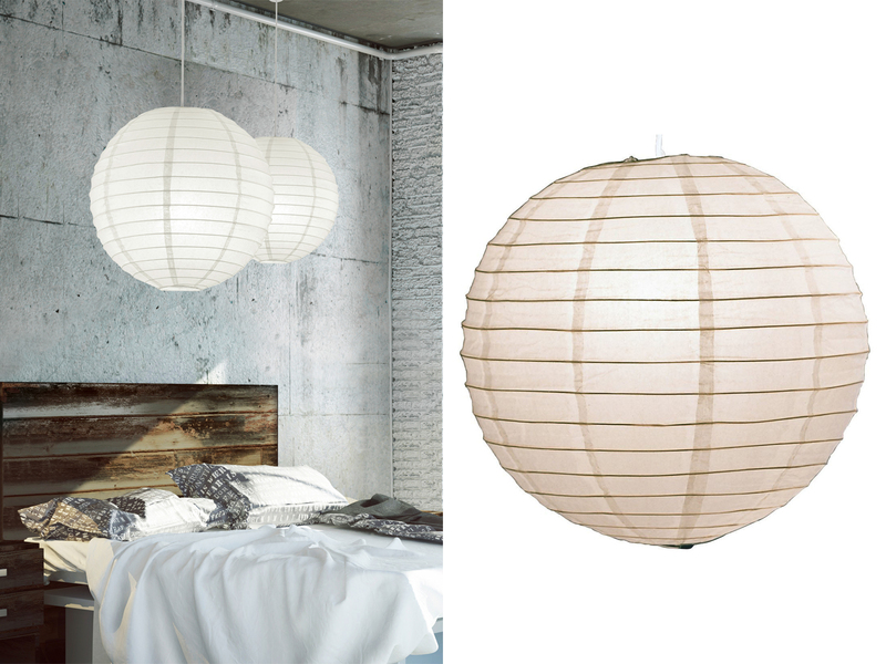 LED Hänge Pendel Leuchte Gästezimmer Kugel Lampe Papier Schirm weiß EEK A+