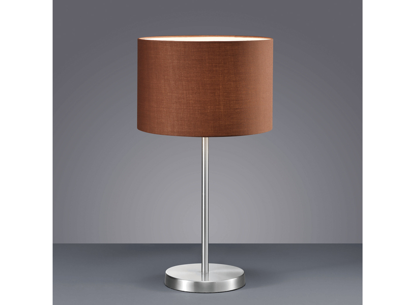 Design Nachttischlampen mit Stoffschirm braun Ø 30cm - fürs