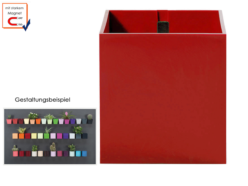Kunststofftopf mit Magnet Ø 6 cm Rot, Wandaufbewahrung Wanddeko