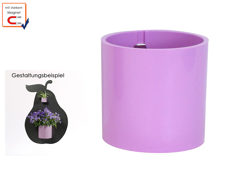 Kunststofftopf mit Magnet Ø 10 cm, Pink, Wandaufbewahrung Wanddeko