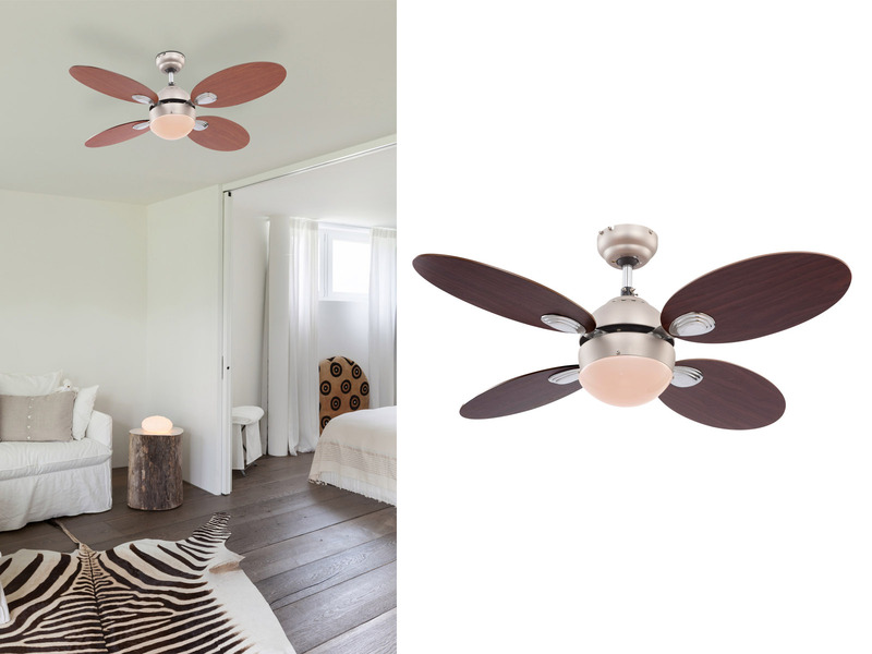 Raumlüfter zum Aufhängen - Deckenlampe mit Ventilator & Zugschalter, 4