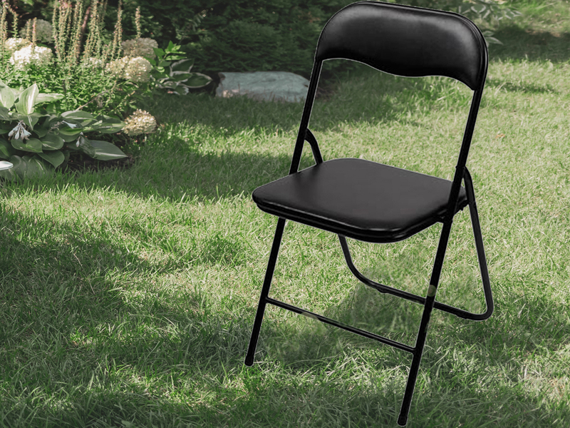 Faltbarer Stuhl Klappstuhl schwarz für Camping & Garten, Balkonstuhl