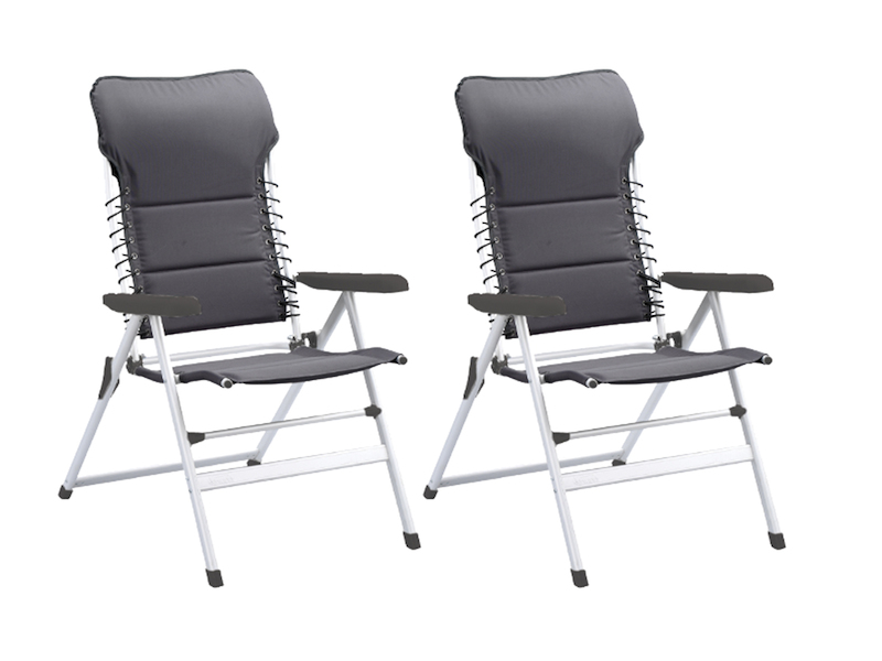 2er Set: Terrassenstuhl zusammenklappbar, extra breit, 7 Positionen